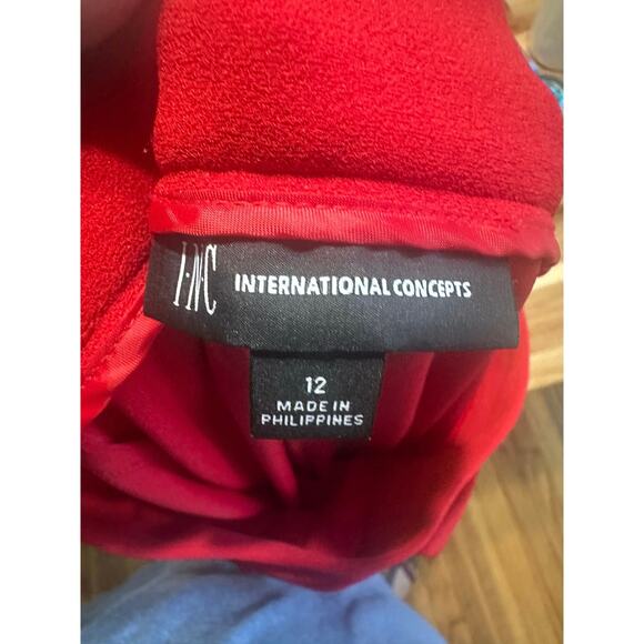 INC International Concepts Red Flared High-Low Pants – Women’s - Picture 5 of 9